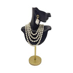 Jewelry Display Stand Jewelry Mannequin Bust Necklace Earring Display Holder Stand, Necklace Bust Jewelry Bust Stand Easel Rack for Selling Show Home Gift - color: Black