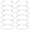 UNICRAFTALE 12Pcs Adjustable Wire Blank Bracelet Stainless Steel Torque Bangles Cuff Bangles with Soldered Round Beads Blank Bracelet for Crafting DIY Jewelry Making