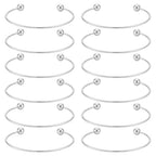 UNICRAFTALE 12Pcs Adjustable Wire Blank Bracelet Stainless Steel Torque Bangles Cuff Bangles with Soldered Round Beads Blank Bracelet for Crafting DIY Jewelry Making