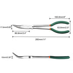 SPEEDWOX Long Reach Bent Nose Pliers 11 Inches 45 Degree Intermeshed Teeth Precision Fine Pliers for Hard to Reach Narrow Spaces High Leverage Reduce Efforts Non-slip Handle - style: 45°Bent Nose Pliers