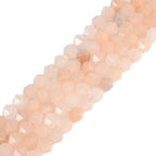Peach Aventurine 6mm Gemstone Triangle Faceted Round Loose Beads Strand 15.5" DIY Jewelry Making - color: Peach Aventurine