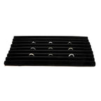 SSWBasics Large Black Velvet Ring Display Tray Organizer - 14-1/4"L x 7-1/2"W - Continuous