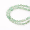 6×8mm Natural Green Aventurine Gemstone Loose Beads Flat Oval Healing Crystal Loose Stone Beads for Jewelry Necklace Bracelet Earring Craft - color: Green Aventurine