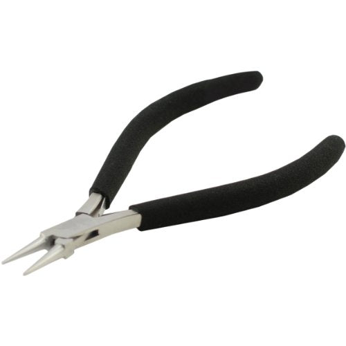 Beadalon Designer Series Slim Round Nose Pliers, Black Vinyl-Free Grips, Stainless Steel, Box Joint, Double Leaf Springs, 5.75 in - color: Lime Green, style: Round Nose, Black