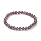 Elecrelive Glass Round Beaded Bracelet Set Clay Beaded Bracelets Stretch Bracelets - color: Amethyst-Quartz