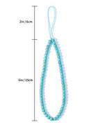 Semi-Precious Gem Stones Beaded Phone Charm Cell Phone Lanyard Wrist Strap Handmade Natural Gemstone Phone Chain string - color: Turquoise