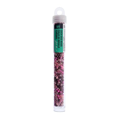 John Bead 8/0 Czech Glass Seed Beads 22 Grams Purple Passion Mix for DIY Arts Crafts Jewelry Bracelets Necklaces Earrings Phone Charm Making - color: Purple Passion Mix