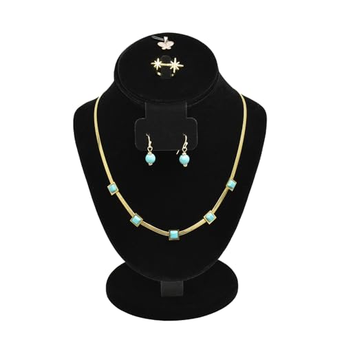 MOOCA Jewelry Display, Black Velvet Stand, Necklace Mannequin, Adjustable Hook, Wood Base, Fits Choker Necklaces, Jewelry Storage - color: Black Velvet