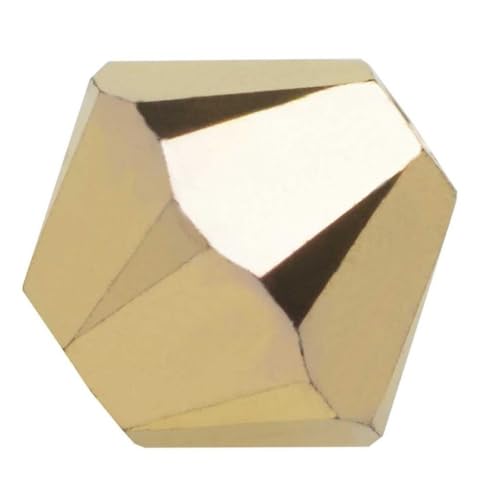 100pcs Authentic Preciosa 3mm (0.12 Inch) Small Faceted Bicone Crystal Loose Beads Gold Aurum (Full-Coat) Compatible with Swarovski Elements Crystals for Jewelry Making Pre-B336 - color: Gold Aurum Full, size: 3mm (0.12 Inch) - 100pcs