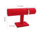 ChezMax Necklace Jewelry Display Jewelry Stand Hovering T-Bar Bracelet Holder for Home Organization - color: C-Red Velvet