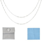 Elecrelive 3.28 Ft 925 Sterling Silver Paperclip Chains 1.7mm Soldered Oval Link Chains Permanent Jewelry for Women's Trendy Layering Necklace Bracelet Making - color: Sterling Silver