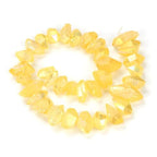 Adabele 30 Inch Natural Raw Healing Crystal Quartz Nugget Drilled Gemstone Loose Beads Topaz Yellow AB Titanium Coated Chakra Gem Stone Spacer for Jewelry Craft Making GA-B11 - color: Topaz Yellow Ab, size: 30 Inch/2 Strands