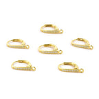 6Pcs Gold Leverback Earring Hooks, Hypoallergenic 14K Goldplated Dangle Ear Hooks French Hoop with Zirconia, 925 Sterling Silver Findings Earring Leverback Hook Making Replacement Supplies Set - color: 6PCS_Gold