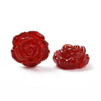 DanLingJewelry 5Pcs Handmade Lampwork Glass Crystal Rose Beads Red Flower Shape Beads for Jewelry Making Accessories