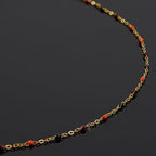 UMAOKANG 10 Meters Black Orange Enamel Bead Chain for Jewelry Making Gold Plated Stainless Steel Necklace Bracelet DIY Chains - color: Blak Orange-Gold