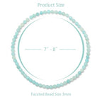 Healing Crystal Bracelet Clear Quartz Faceted Beaded Bracelets for Women Men 3mm Natural Stone Adjustable Handmade Stretch Bracelet Reiki Spiritual Jewelry Fashion Gifts - color: Amazonite