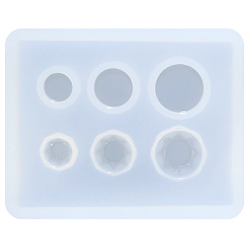 FUNSHOWCASE Mini Jewelry Cut Diamonds and Flat Round Resin Epoxy Silicone Mold - color: Clear