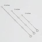 14K Solid Gold Necklace Extender Real Bracelet Extender 2 3 4 Inch Durable Adjustable Chain Gold Anklets Extension for Women 2" 3" 4" (14K White Gold-2 IN) - color: 14K White Gold-2 IN