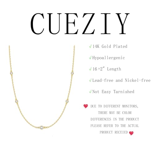 Mothers Day Gifts - Dainty Silver Gold Necklaces for Women Cute Station Choker Simulated Diamond Necklace Simple Layering CZ Necklace Trendy Jewelry Gifts - color: Gold, style: Flower