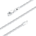 Italian Solid 14K Gold Plated 925 Sterling Silver Chain Necklace for Women, 1.5mm & 2.5mm Dainty Non Tarnish & Hypoallergenic Rope Chain Women's Chain Necklaces 16 18 20 22 24 26 Inch - color: 2.5mm White Gold, size: 22 Inch