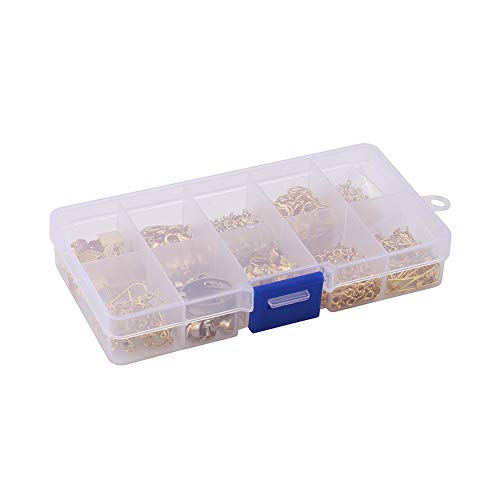 Pandahall Golden Jewelry Beading Starter Kits with Brass Crimp End Caps and Jewelry Findings for Bracelet Necklace Earring Making Repairing - color: Golden