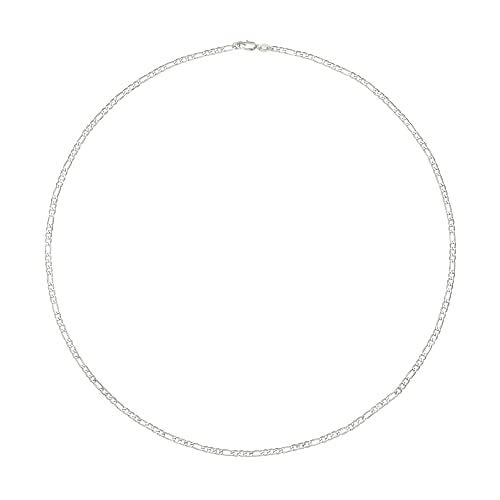 Amazon Essentials 14k Gold or Sterling Silver Plated Figaro Chain Necklace - color: Silver, size: 24", style: 4 mm