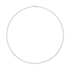 Amazon Essentials 14k Gold or Sterling Silver Plated Figaro Chain Necklace - color: Silver, size: 24", style: 4 mm