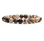 Angelstones Handmade Natural Healing Gemstone 8mm Round Beads Stretch Crystal Bracelet 7 Inch Unisex - color: African Zebra Jasper