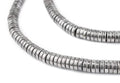 The Bead Chest Silver Snake Disk Beads 6mm, Full Strand of Quality Metal Spacers for DIY Jewelry Design - color: Silver