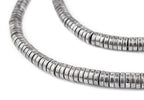 The Bead Chest Silver Snake Disk Beads 6mm, Full Strand of Quality Metal Spacers for DIY Jewelry Design - color: Silver