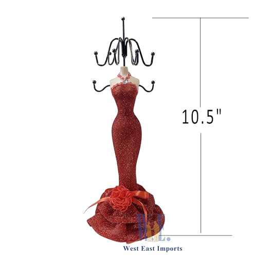 2 PCS Set Jewlery Display Shoe Ring Holder - Mannequin Necklace Display Bracelet Orgaziner (Red) - color: Red
