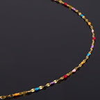 UMAOKANG 16.4 Feet Colorful Enamel Chains for Jewelry Making Gold Plated Stainless Steel Thin Chain Necklace Bracelet DIY Supplies - color: Gold-Purple Colorful