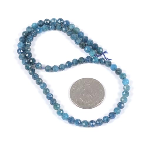 6mm Apatite Faceted Gemstone Round Loose Beads Strand 15.5-16" DIY Jewelry Making - color: Apatite