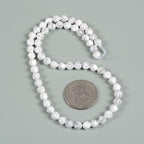 White Howlite 6mm Gemstone Triangle Faceted Round Loose Beads Strand 15.5" DIY Jewelry Making - color: White Howlite