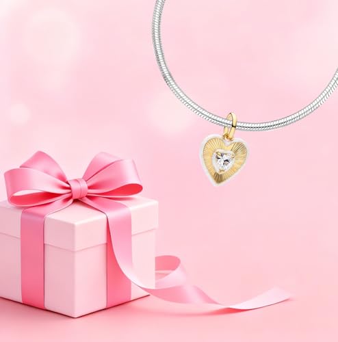 Mother Heart Charms for Bracelets Love Mom Flowers Charm Jewellery for Women - style: Golden Love