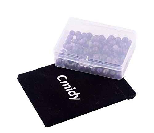 Natural Stone Beads 100pcs 8mm Amethyst Round Genuine Real Stone Beading Loose Gemstone Hole Size 1mm DIY Charm Smooth Beads for Bracelet Necklace Earrings Jewelry Making (Amethyst) - color: Amethyst Purple, size: 8mm