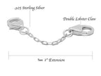 Made in Italy Ultra Durable | 925 Sterling Silver Extender Chain for Bracelets, Necklaces, Anklets, Key Chains | 2 Inches