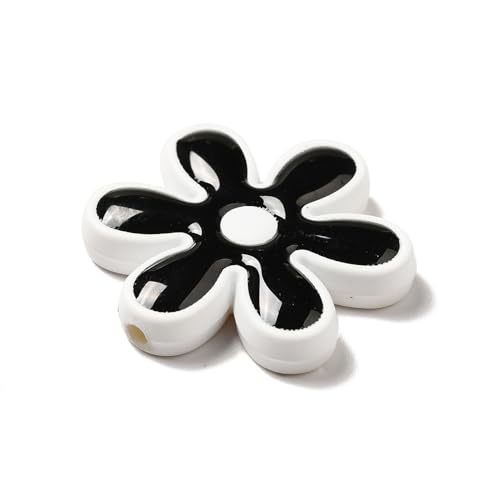 Ipotkitt 20 Pcs Opaque Acrylic Snowflake Beads with Enamel Random Color Snowflake Shaped Beads Flower Plastic Spacer Loose Beads for DIY Jewelry Making - color: 20pcs-Snowflake Beads-25x22.5x4.5mm