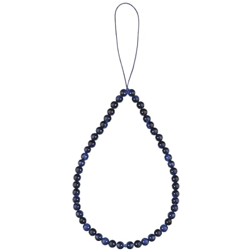 Semi-Precious Gem Stones Beaded Phone Charm Cell Phone Lanyard Wrist Strap Handmade Natural Gemstone Phone Chain string - color: Qingjin Tiger