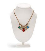 Polmart Modern Necklace Display Bust (White Leatherette, 10 ¼”H) - color: White Leatherette, size: 10.25”H