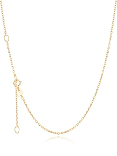 Silvora 925 Sterling Silver Chain Necklace 1.1/1.5mm Thin Silver Chain for Women Sturdy Shiny Women's Chain Necklaces Adjustable Length 16/18/20/22/24 Inches - color: Gold-1.1mm, size: 24 Inch