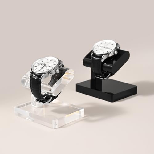 Oirlv Acrylic Jewelry Display Single Watch Stand for Men Acrylic Bracelet Watch Holder for Women (Black) - color: Black YJ12603