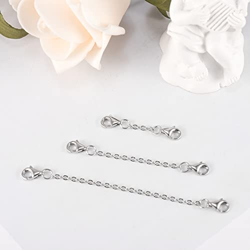 Necklace Extender White Gold Plated Brass Chain Extenders Extension for Necklace Bracelet Anklet（1 2 3 inch） - color: B-White Gold