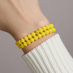 Yochus 40pcs 10mm Yellow Persian Jade Energy Healing Round Bulk Gemstone Beads for Jewelry Making Bracelet Necklace Earring DIY - color: yellow, size: 10mm