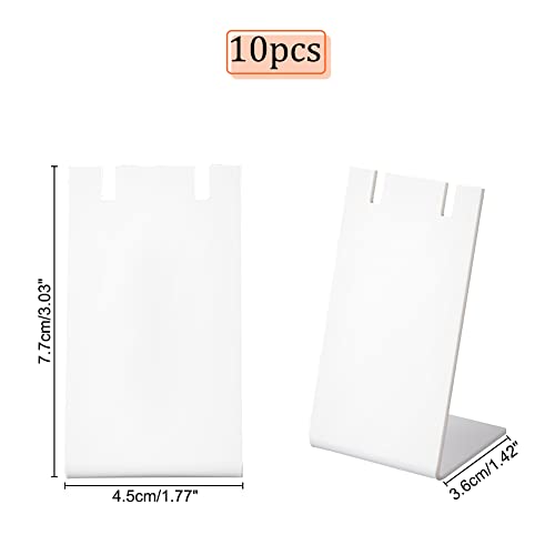 PH PandaHall 10pcs Acrylic Earring Stand, White Jewelry Display Earring Holder L-shape Earrings Organizer for Dangling Earrings Necklace Jewelry Shows Retail Props, 1.7x1.4x3inch - color: White
