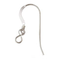 -10 Pieces (5 Pairs) Solid Sterling Silver .925 Flat French Hook Ear Wires w/Coil & 3.0 mm Ball Bead
