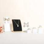 GemeShou Black Necklace display stand, Velvet Jewelry necklace display holder for selling, small metal earring neck storage organizer, online jewelry photography props【Black】 - color: black