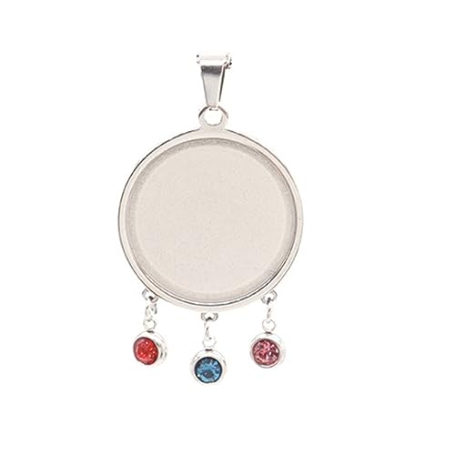 SHUNAE 10pcs stainess Steel cabochon Base Setting 20mm 25mm 30mm Round Cameo Pendant Trays DIY Jewelry Blank Bezel for Necklace Making (25mm Pattern B) - size: 25mm Pattern B
