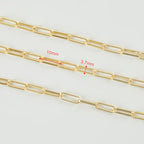 YOUBEIYEE 16.4 Feet 18K Gold Plated Brass Chain Roll Flat Paperclip Chain for Jewelry Making Handmade Women Necklace Bracelet DIY Jewelry Findings - color: Flat Paperclip