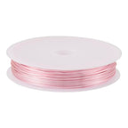 Cheriswelry 42.65 Feet Copper Wire for Jewelry Making 21 Gauge 0.7mm Tarnish Resistant Wire Pink Soft Artistic Bendable Wire with Spool - size: 21 Gauge(0.7mm)